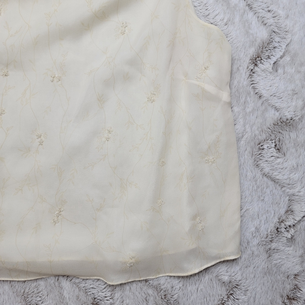 Bridgetown Collection‎ 100% Silk Beaded Embellishment Sleeveless Blouse Size S - Picture 7 of 12